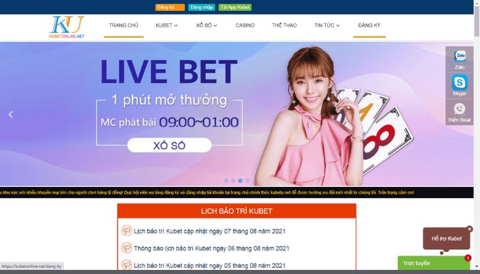 Giao diện chơi game đẳng cấp khi đăng ký Kubet