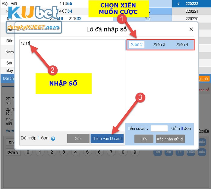 Chọn xiên để chơi tại Kubet